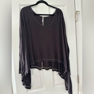 Free People Black Asymmetrical Top